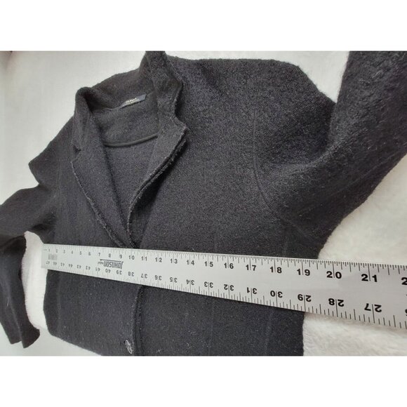 Alpha Massimo Rebecchi Womens Wool Cardigan Sweater Jacket Size 46 Black Buttons - Picture 7 of 8